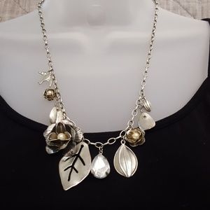 Silver Botanical Charm Necklace